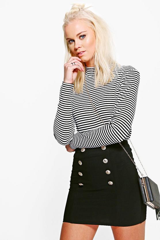 Nadia Button Detail Mini Skirt